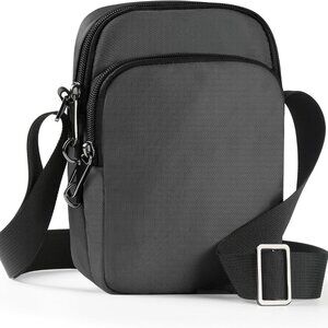 Grey waterproof RFID blocking anti-theft crossbody sling bag for men and women,